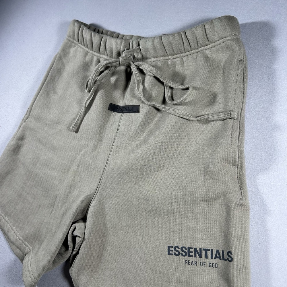 Fear Of God Essentials Sweat Shorts Mens XXS Beige Fleece Logo Drawstring